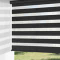 Cordless Zebra Blinds for Windows 61in x 72in - Dual Layer Light