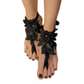 Bridal Lace Boho Barefoot Sandals for Women - Beach Wedding Elegance