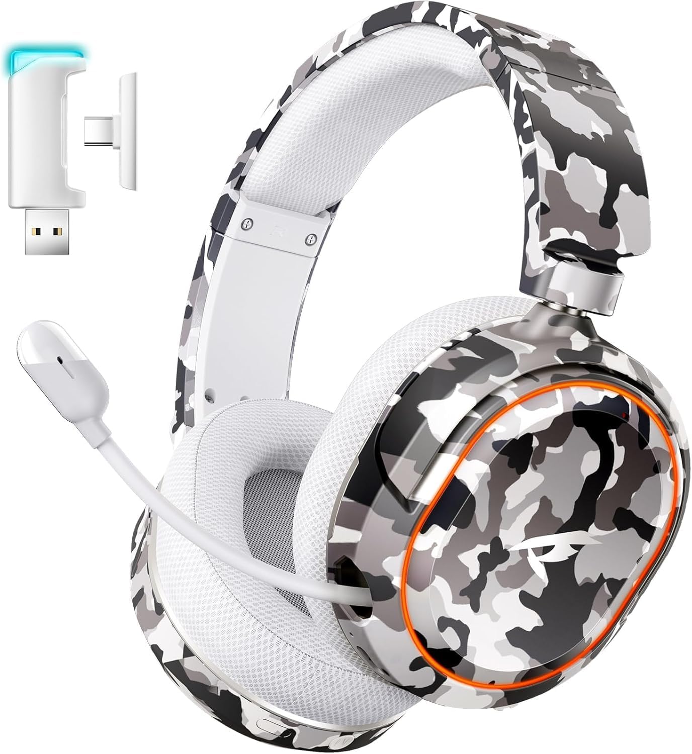 Wireless Gaming Headset with 7.1 Surround Sound and RGB Light