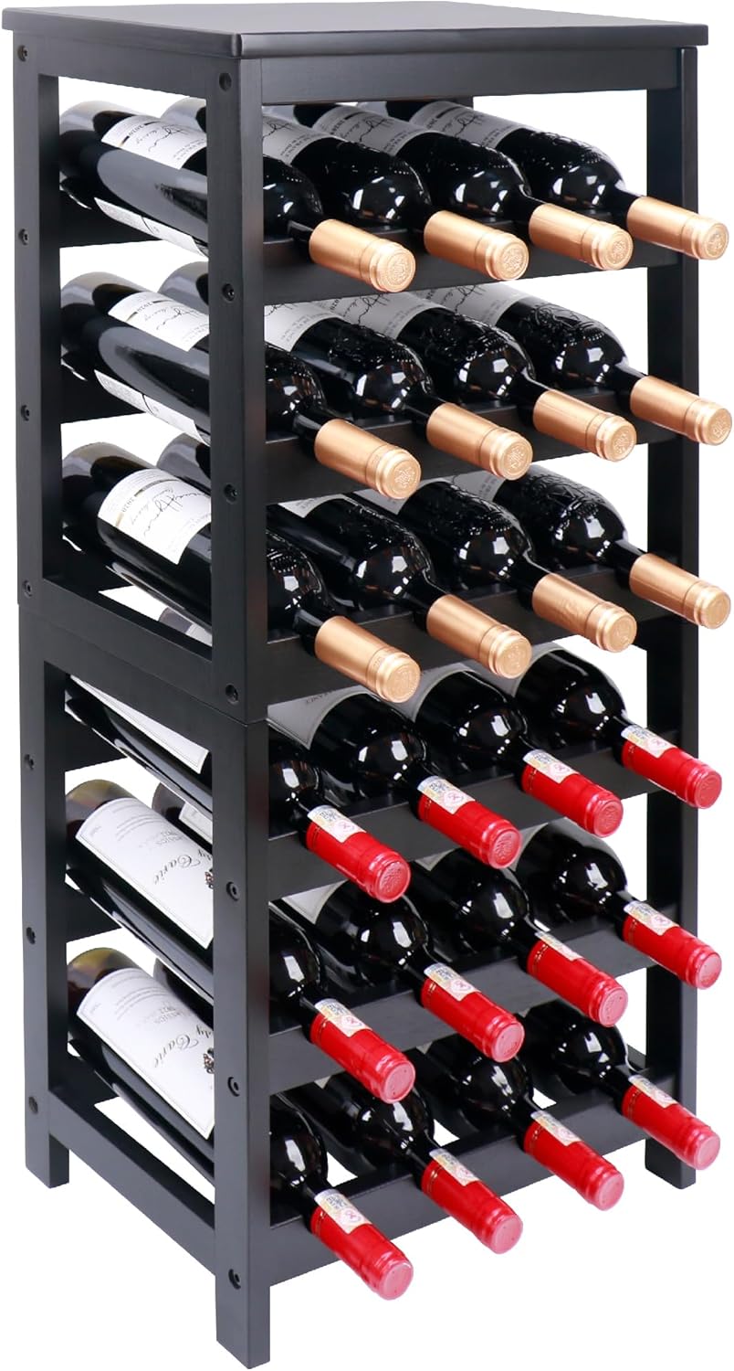 6-Tier Bamboo Wine Rack for 24 Bottles - Stylish Storage Solution