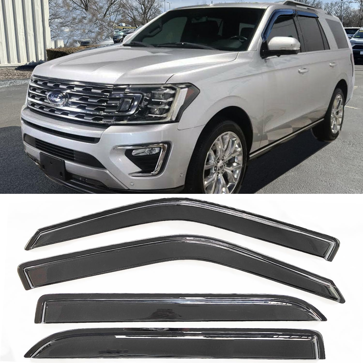 Window Visors Rain Guards for 1997-2017 Ford Expedition & Lincoln