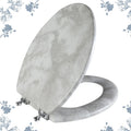 Elongated Marble Toilet Seat with Zinc Alloy Hinges - Easy Install