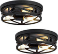 Flush Mount Ceiling Light 3-Light 13 in Cage Fixture - Farmhouse