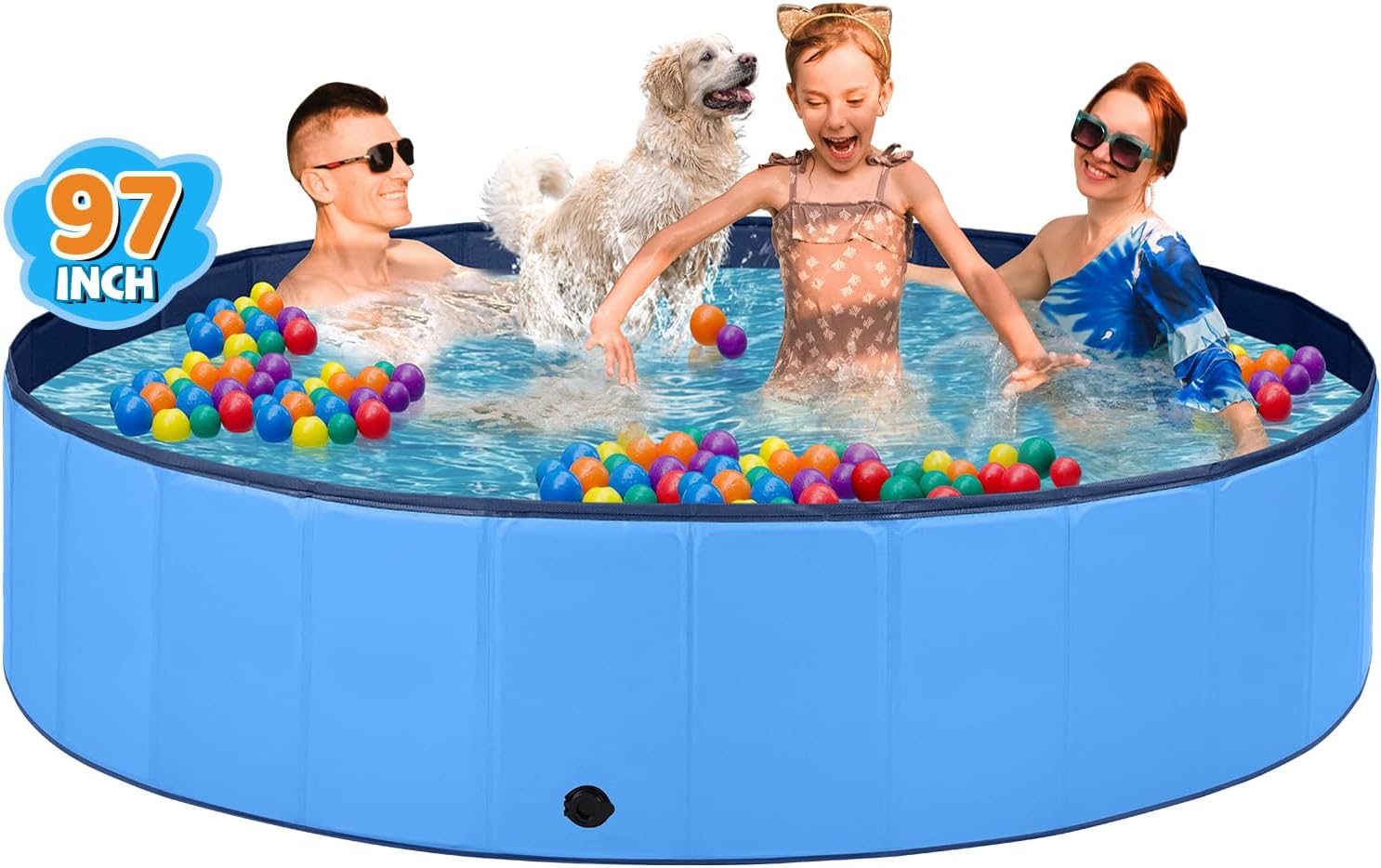 Jecoo Dog Pool for Large Dogs - Foldable and Portable Bathing Tub