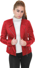 Olivia Miller Womens Faux Leather Zip Up Moto Biker Jacket - Versatile