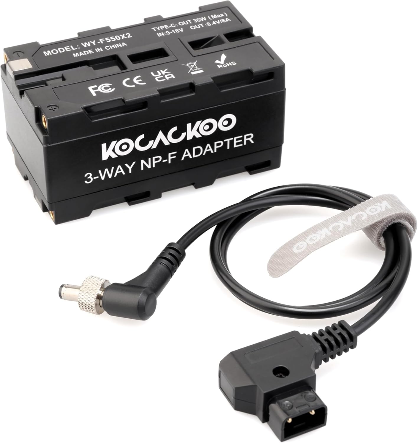 D-Tap to Double-Sided NP-F550 Dummy Battery Power Adapter