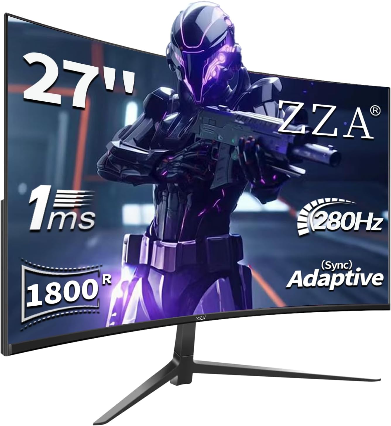 ZZA 27 Curved Gaming Monitor - 280Hz Refresh Rate for Ultimate Gaming