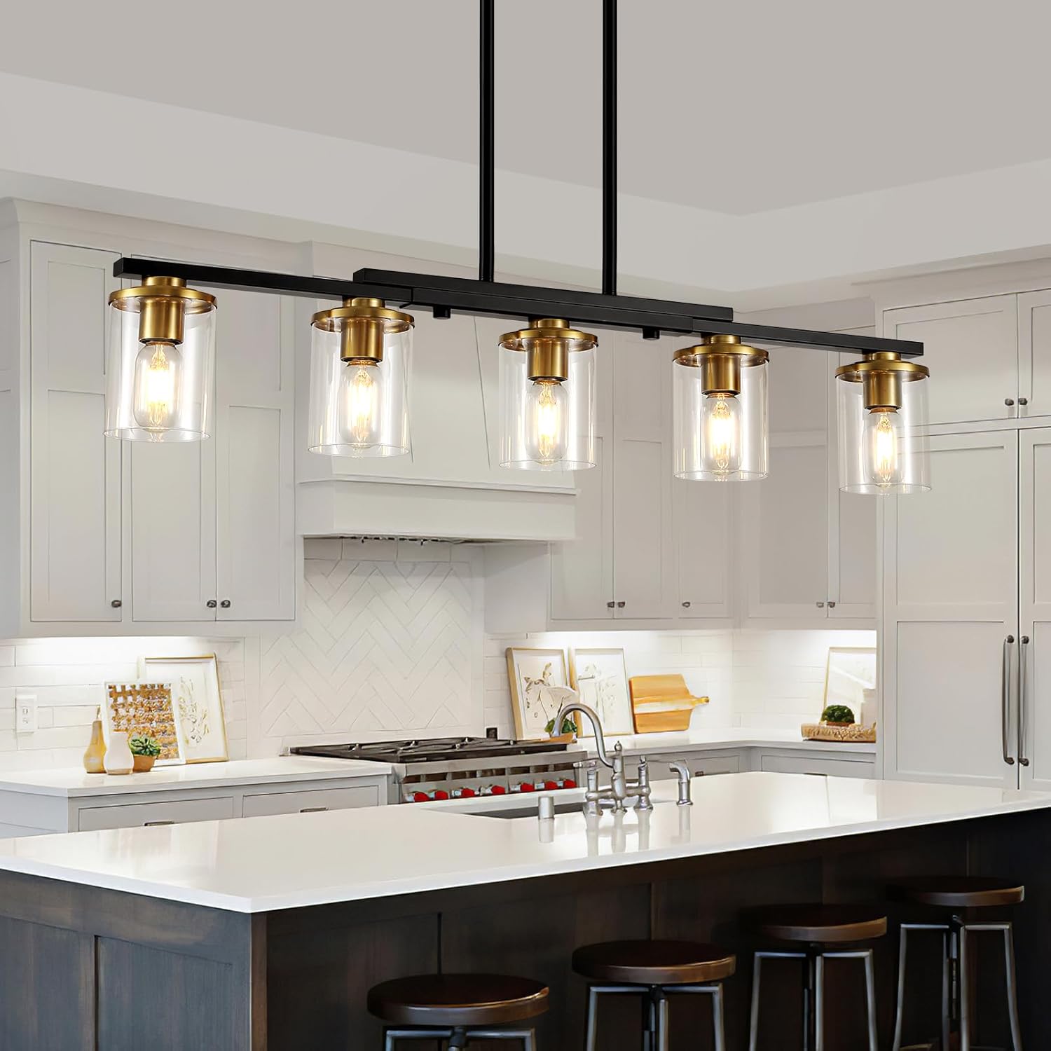 36.2in 5-Light Kitchen Island Lighting for Modern Homes