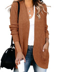 Womens Loose Open Front Cardigan Long Sleeve - Lightweight