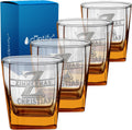 Personalized Whiskey Glass Set of 4 for Men with Custom Name