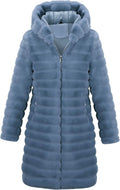 Women Long Faux Fur Coat Hooded Fuzzy Jacket - Warm Oversized Style