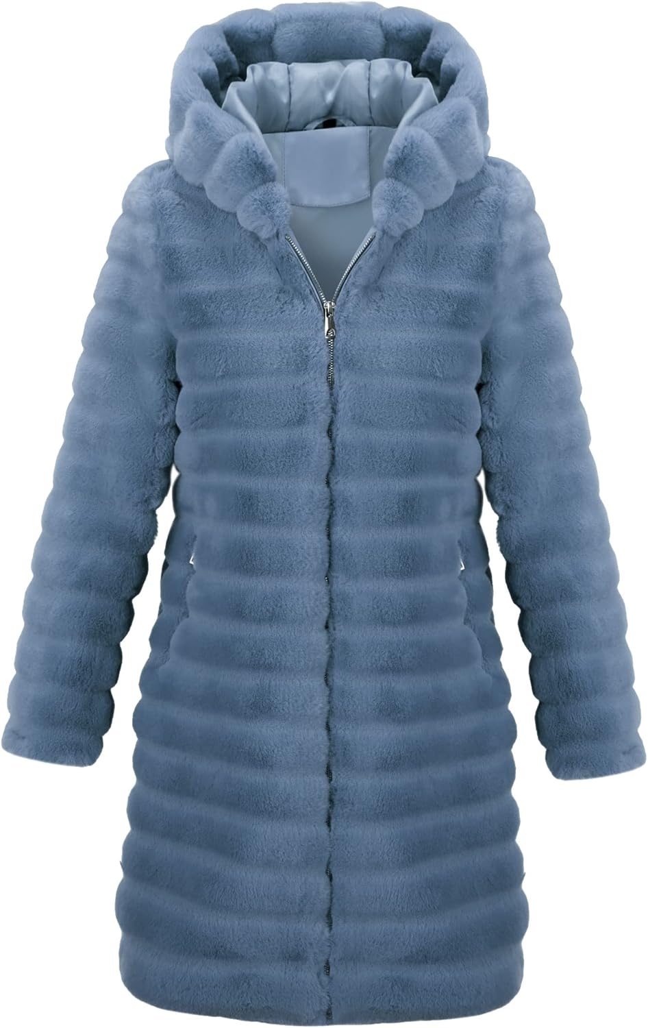 Stylish Women's Long Faux Fur Coat for Winter and Fall Wear