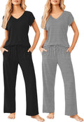 Womens 2-Pack Short Sleeve Pajama Sets - Super-Soft Printed Lounge
