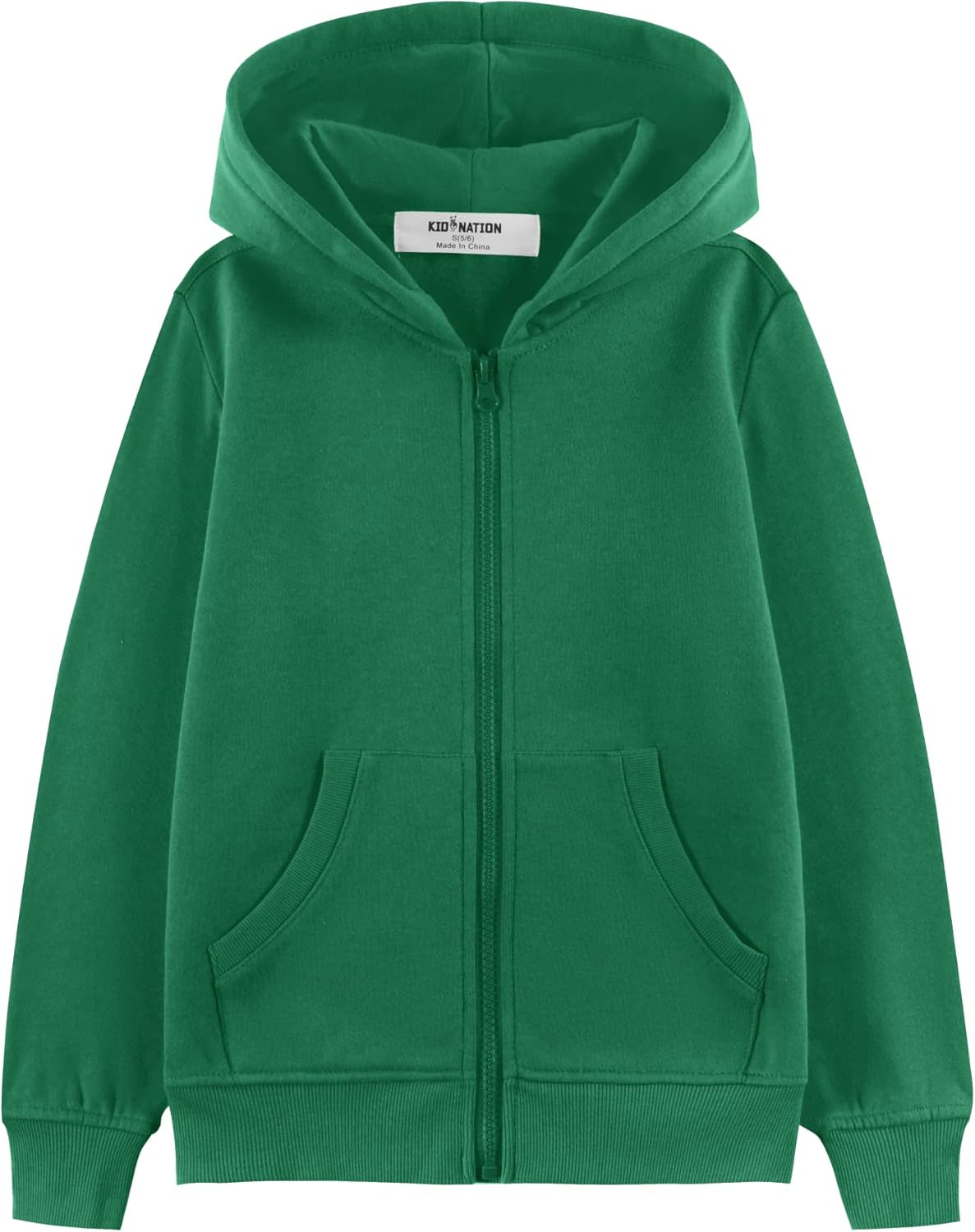 Kid Nation Kids Soft Brushed Fleece Zip-Up Hoodie for All