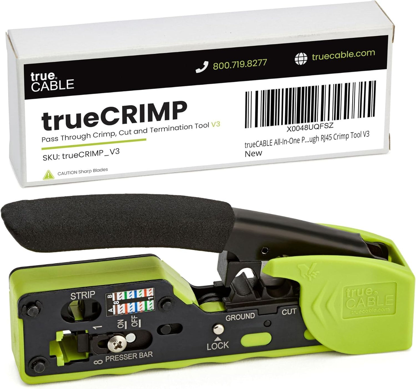 trueCABLE Crimp Tool for Pass Through RJ45 - All-in-One Ethernet
