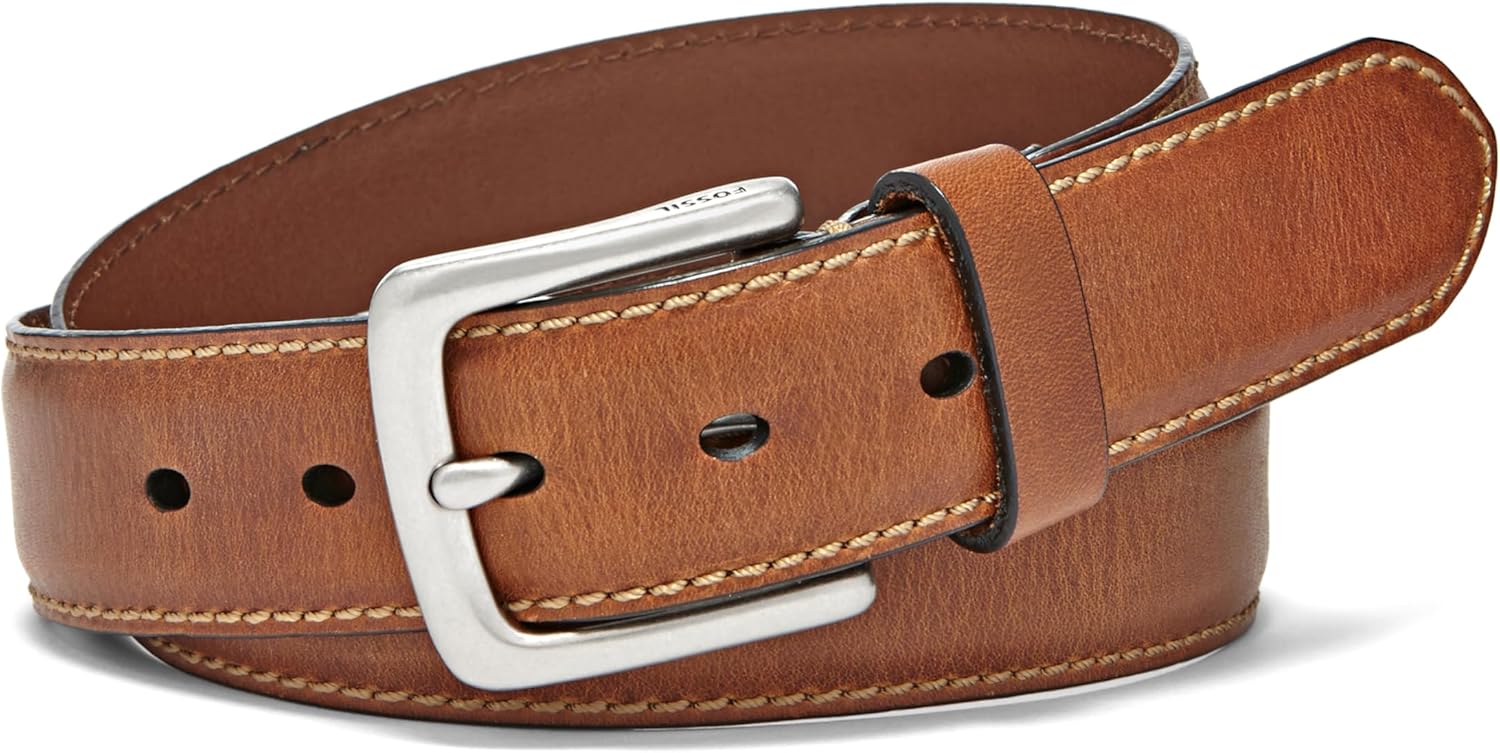 Fossil Men's Brown Leather Belt for Timeless Everyday Style
