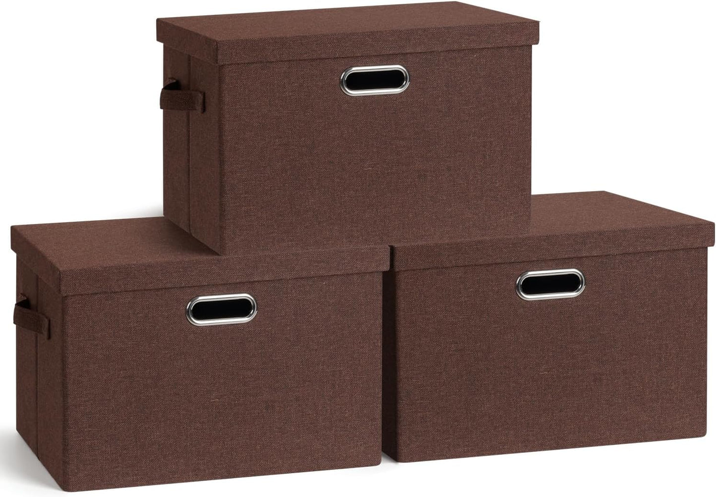 Large 17in Collapsible Stackable Storage Bins with Lids