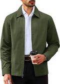 TACVASEN Men's Cotton Jacket Full Zip Up for Business Casual Wear