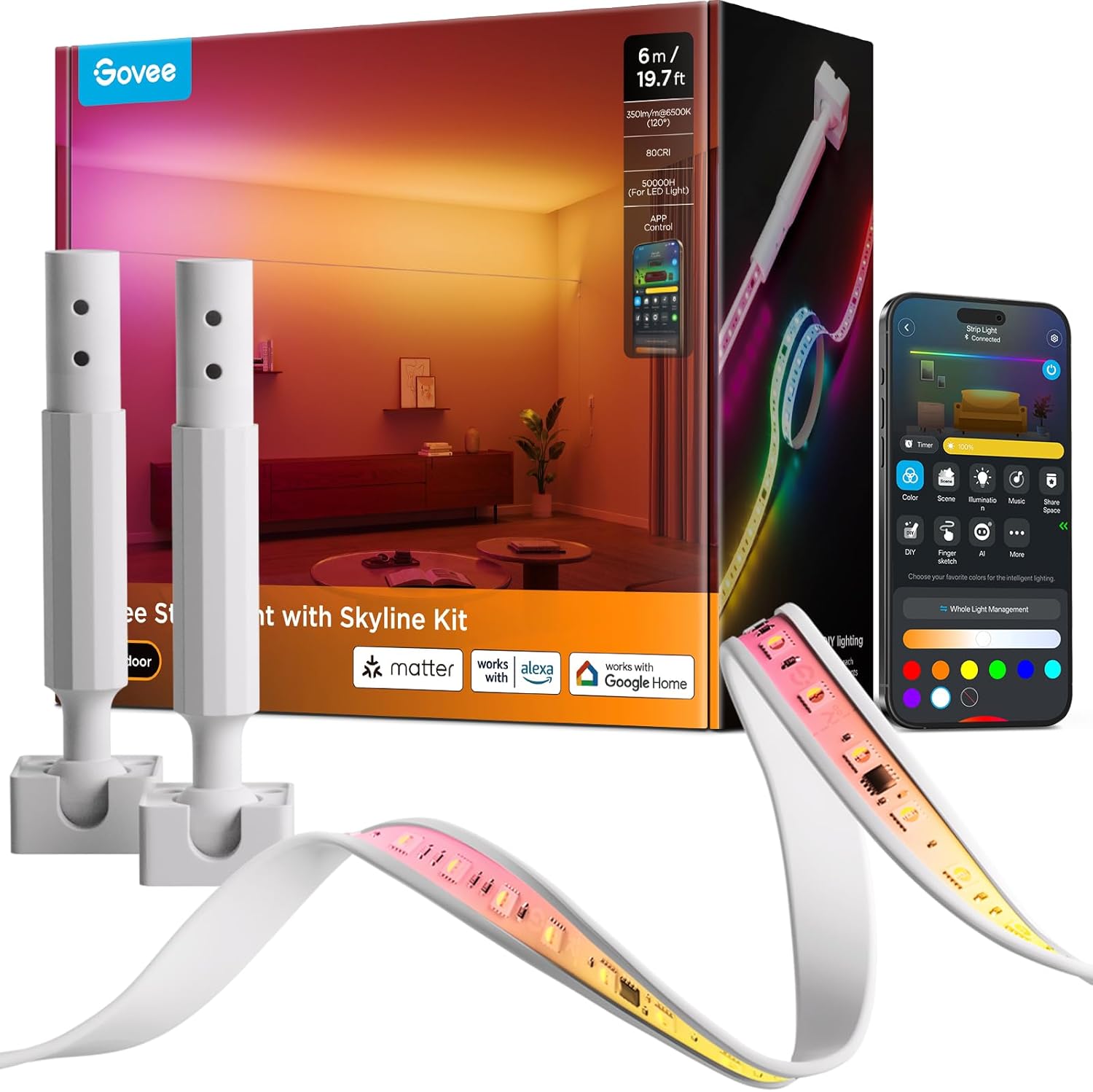 Govee Strip Light with Skyline Kit for Smart Home Ambience