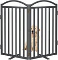 Malier Metal Freestanding Dog Gate with Door 36in Height - Sturdy