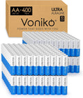 Voniko Premium AA Batteries 400 Pack - Long Life, Leakproof