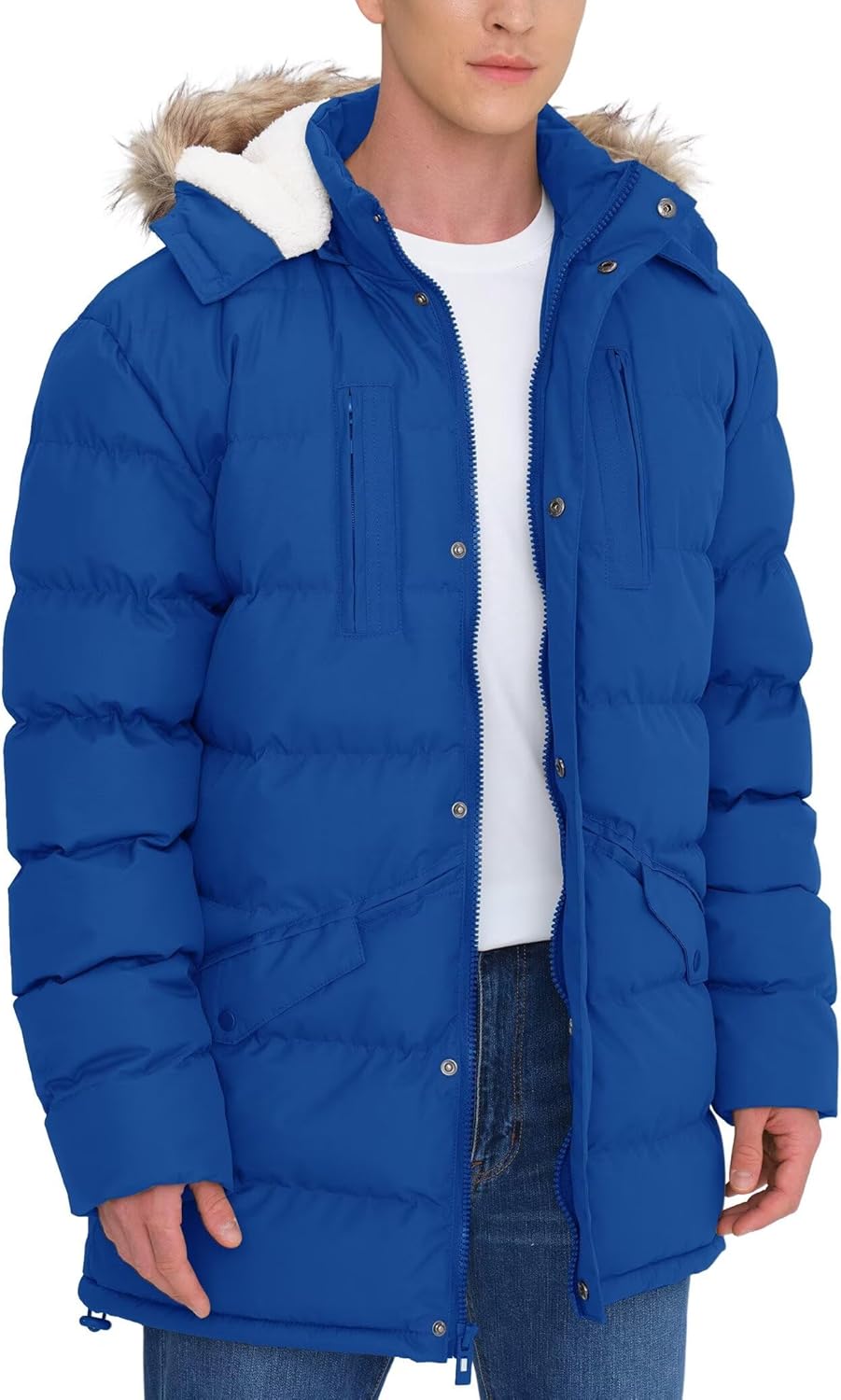 Men's Long Winter Coats Warm Water Resistant Insulated Jackets