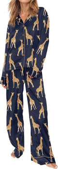SHESHOW Satin Pajamas Set for Women - Comfortable Animal Print PJs are