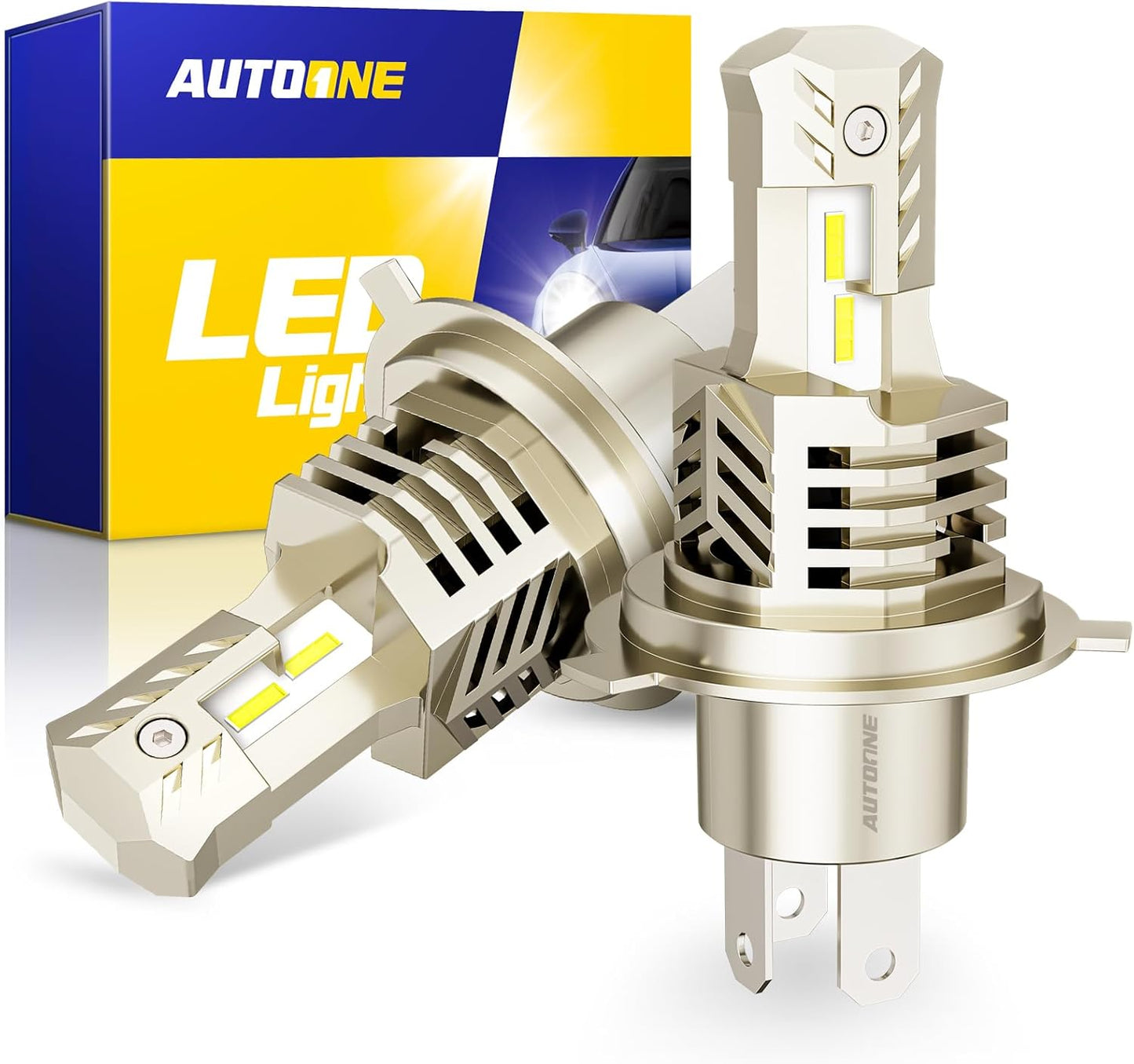 AUTOONE H4 LED Bulbs 6000K White for Enhanced Visibility