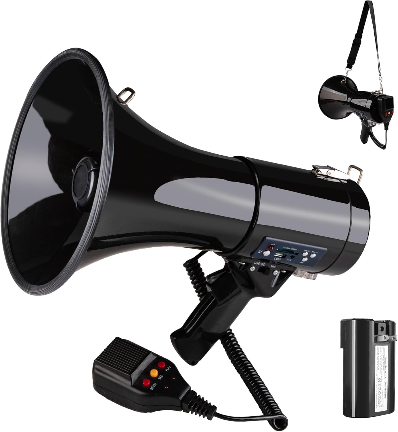 50W Megaphone Bullhorn for Sporting Events and Crowd Control