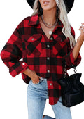 Magritta Womens Collared Long Sleeve V Neck Button Down Oversized is