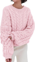 PRETTYGARDEN Cable Knit Oversized Sweater for Women - Cozy Everyday