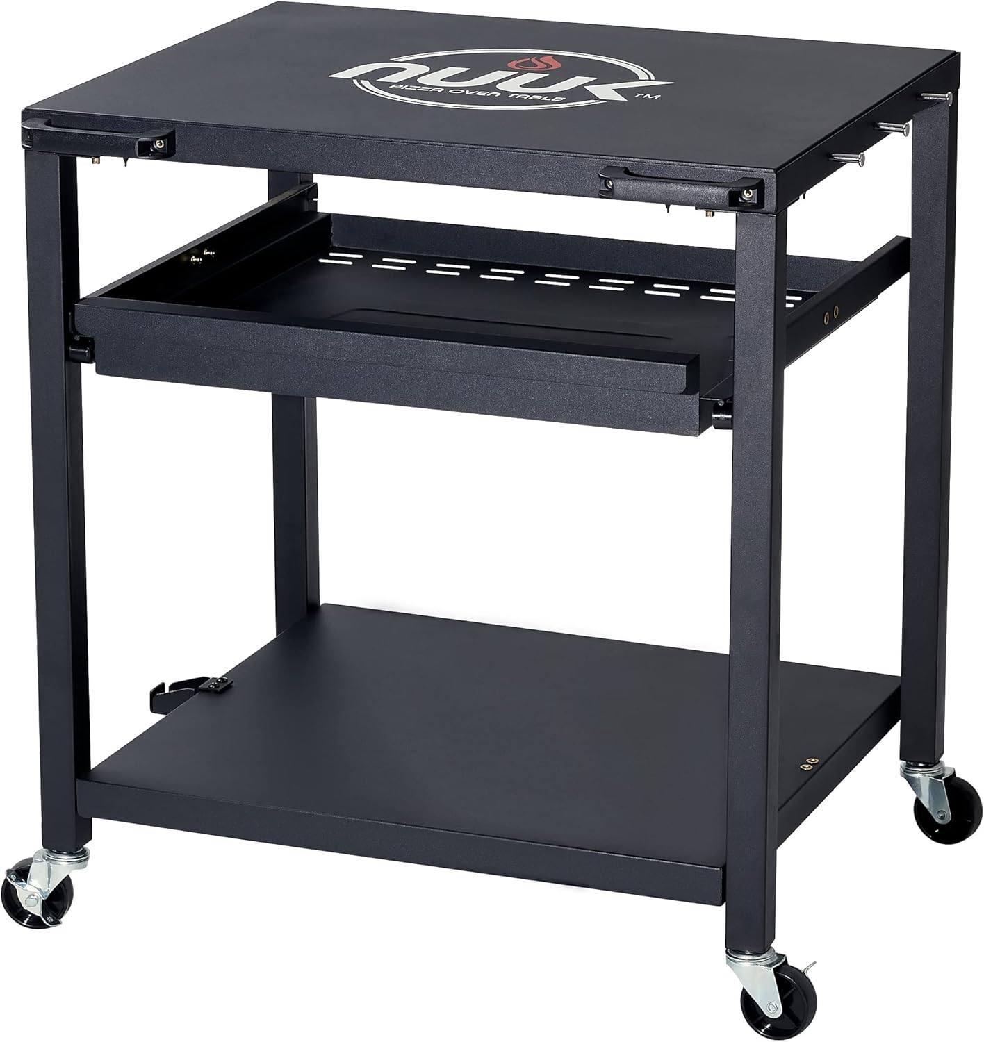 NUUK Three-Shelf Heavy Duty Rolling Outdoor Pizza Oven Table