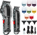 Professional Hair Clippers for Men - Cordless Barber Kit with LED
