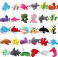 30 Pack Mini Ocean Animal Plush Toys Bulk - Colorful Party Favors