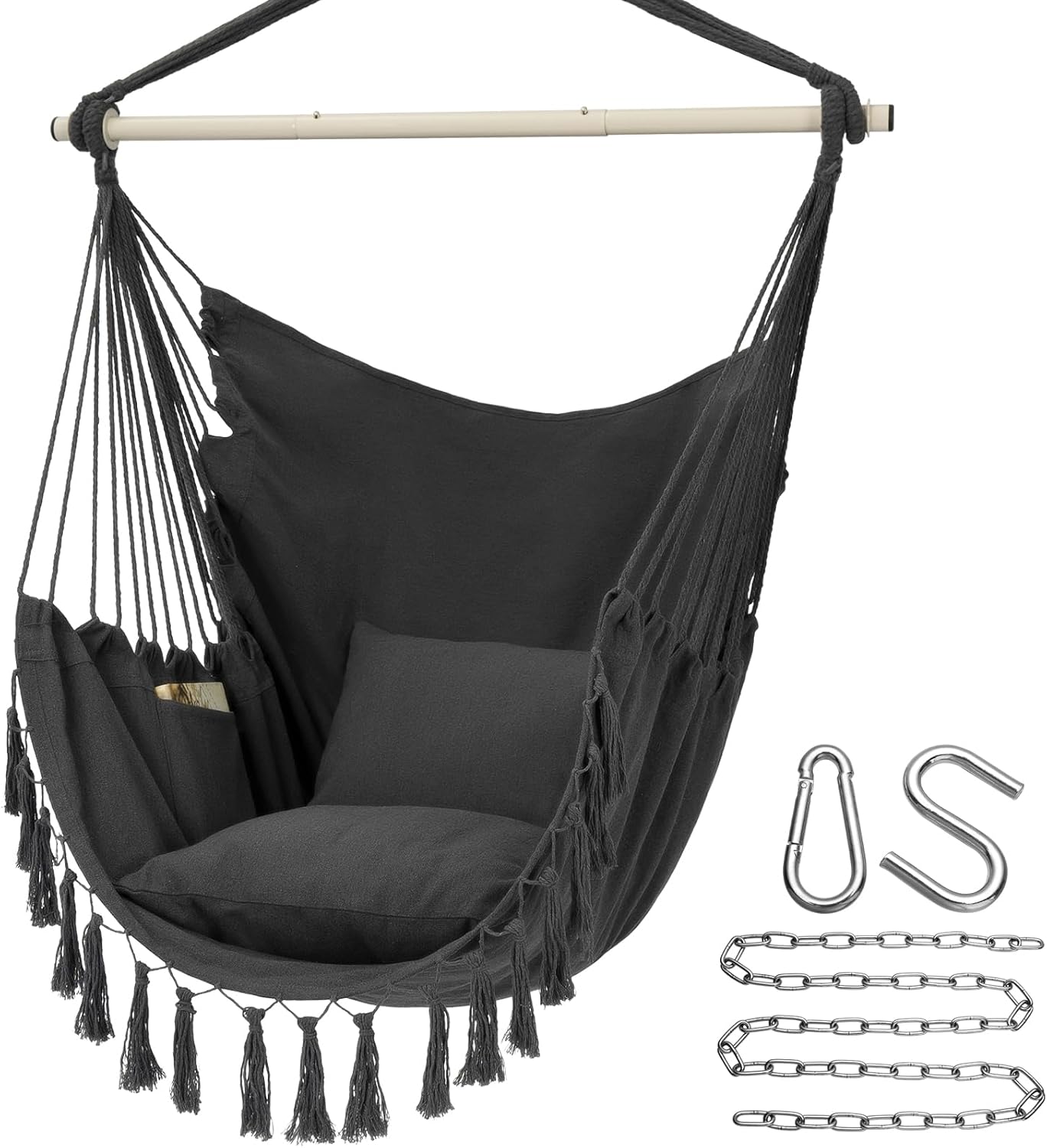 Y- STOP Hammock Chair Swing with Cushions for Ultimate Comfort