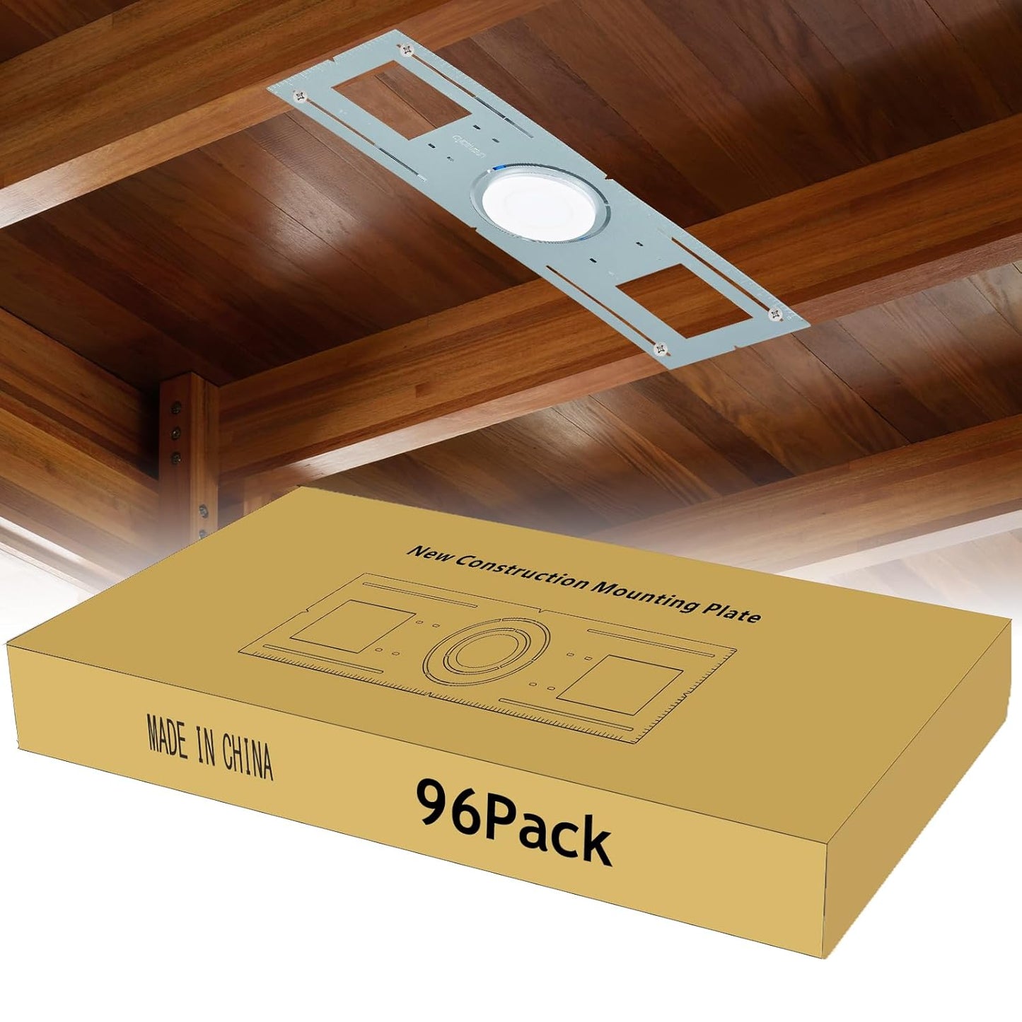 96 Pack New Construction Mounting Plate for LED Recessed Lights