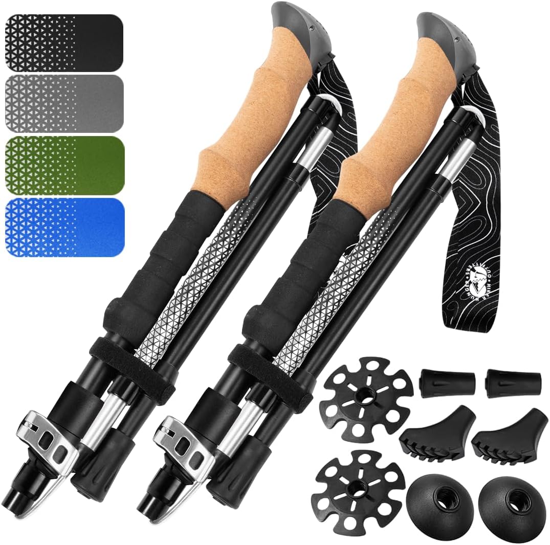 USA Brand Foldable Hiking Poles - Lightweight & Adjustable