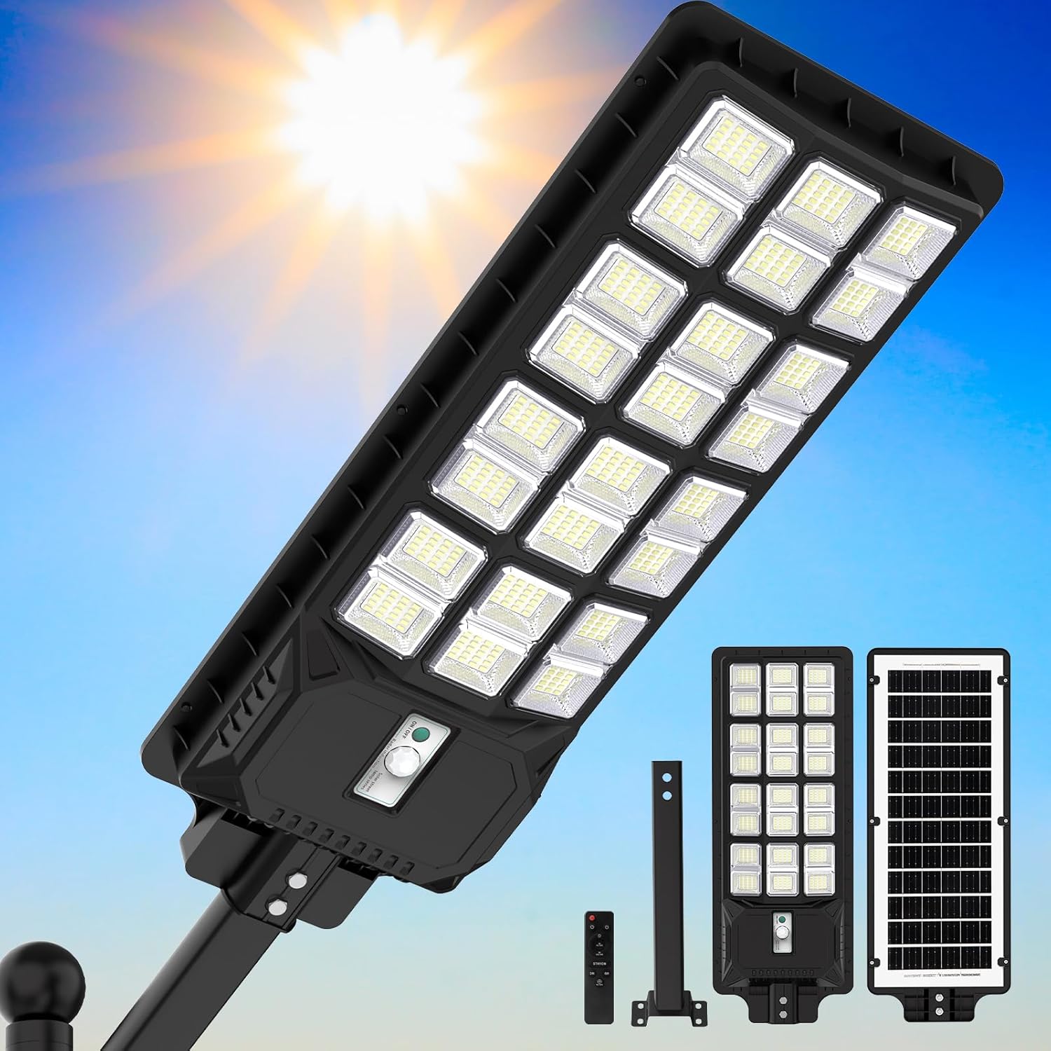LANGY Solar Street Lights Outdoor 4000W with Motion Sensor Control