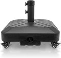 Patio Umbrella Base Heavy Duty with Wheels Square Market Stand
