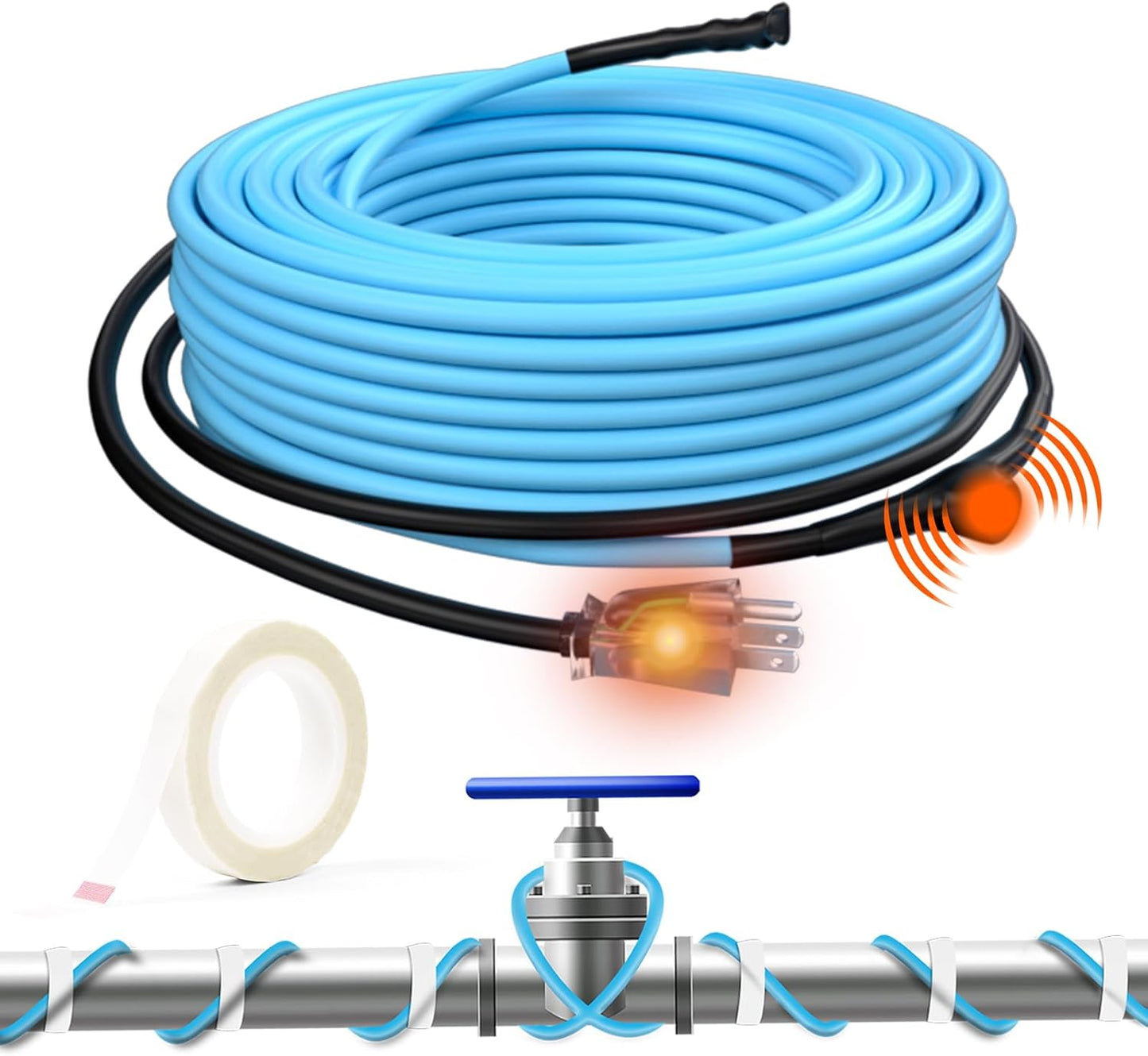 HEATIT 100Ft Self Regulating Heat Tape for Pipe Freeze Protection