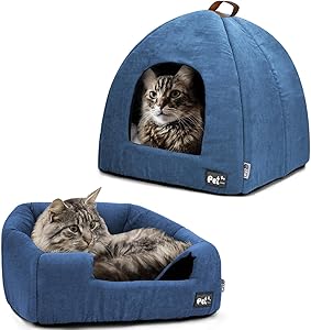 Comfortable Cat Bed Cave for Indoor Cats and Small Dogs