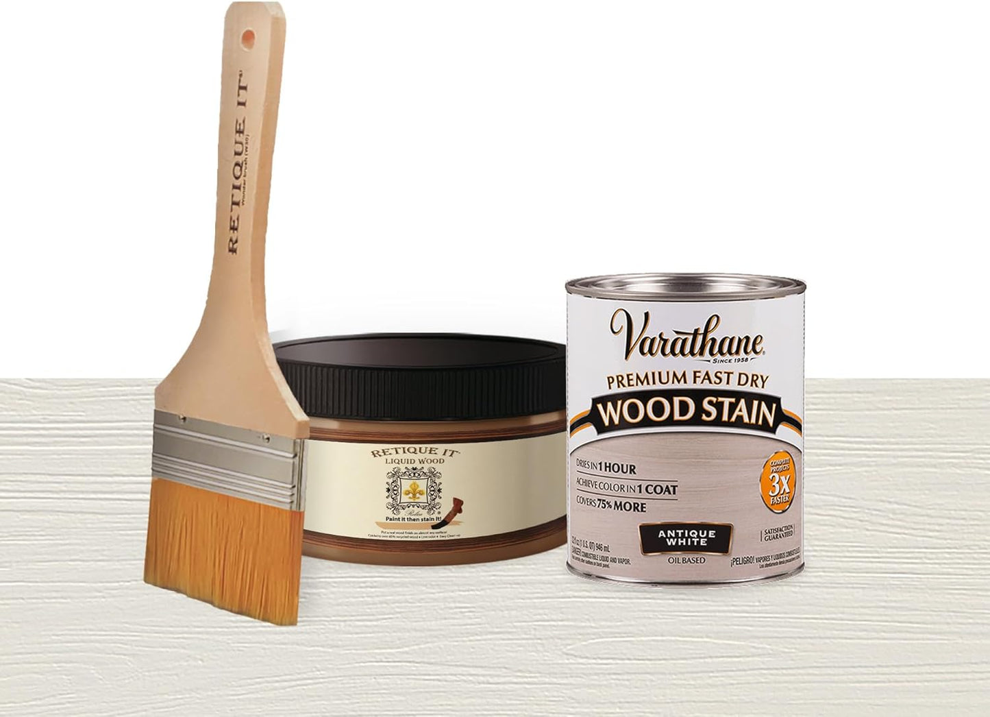 Retique It Liquid Wood Pint Light Wood with Antique White Stain