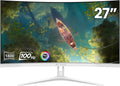 CRUA 27ft Curved White Monitor 27 in FHD 100Hz - Smooth Office