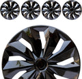 Hubcaps Wheel Cover Replacement R16 Universal Fit - Set of 4 Black