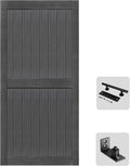 S&Z TOPHAND 38in x 84in Deep Gray MDF Barn Door - Simple Assembly