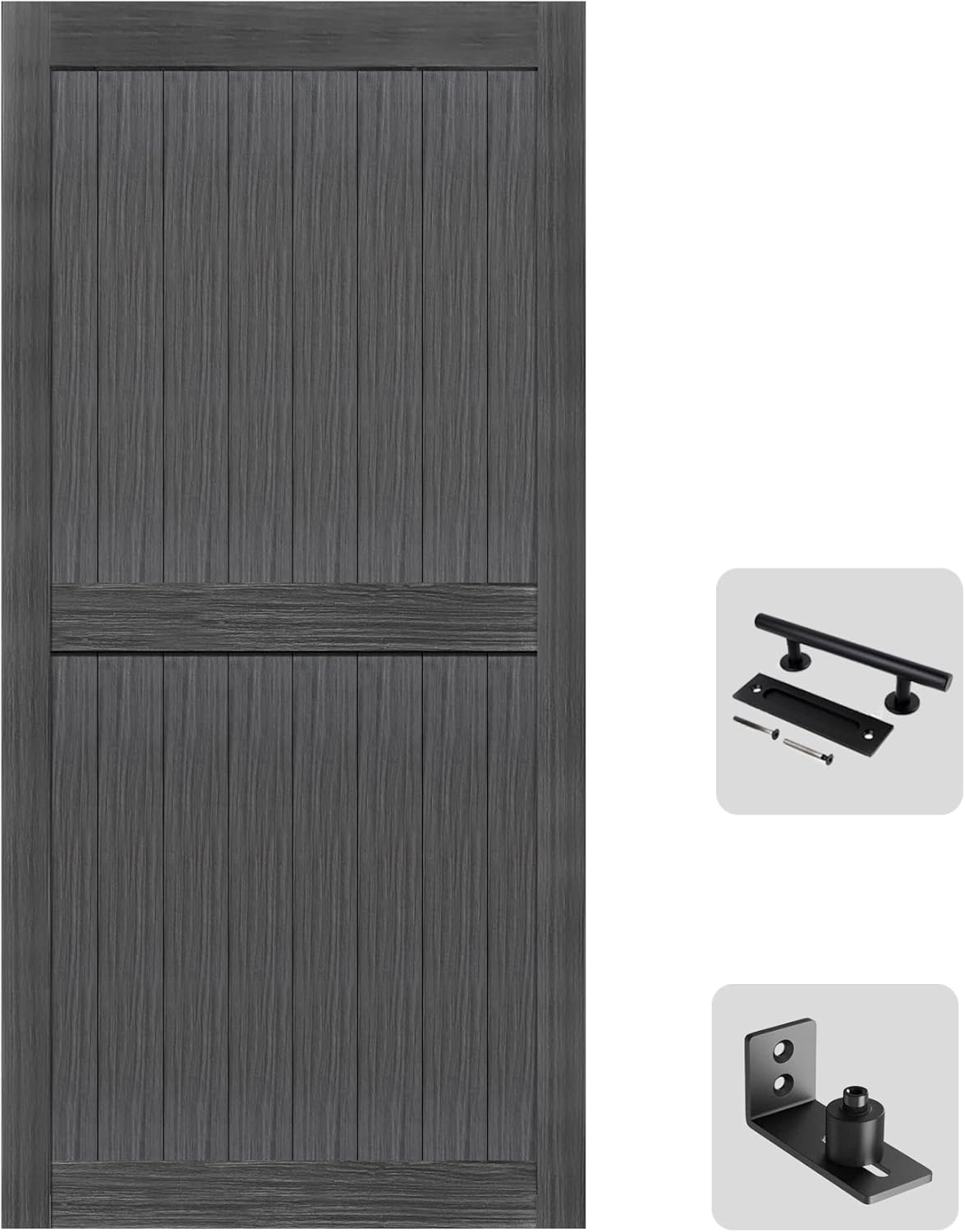 38in x 84in Deep Gray Barn Door for Elegant Interior Design