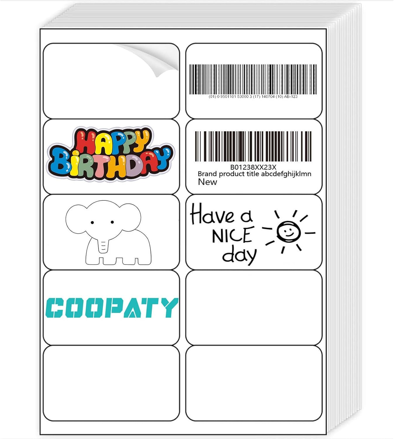 Coopaty 2x4 Shipping Labels for Laser and Inkjet Printers