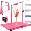 Foldable Gymnastic Bar for Kids Ages 3-20 - Adjustable 35 to 59in