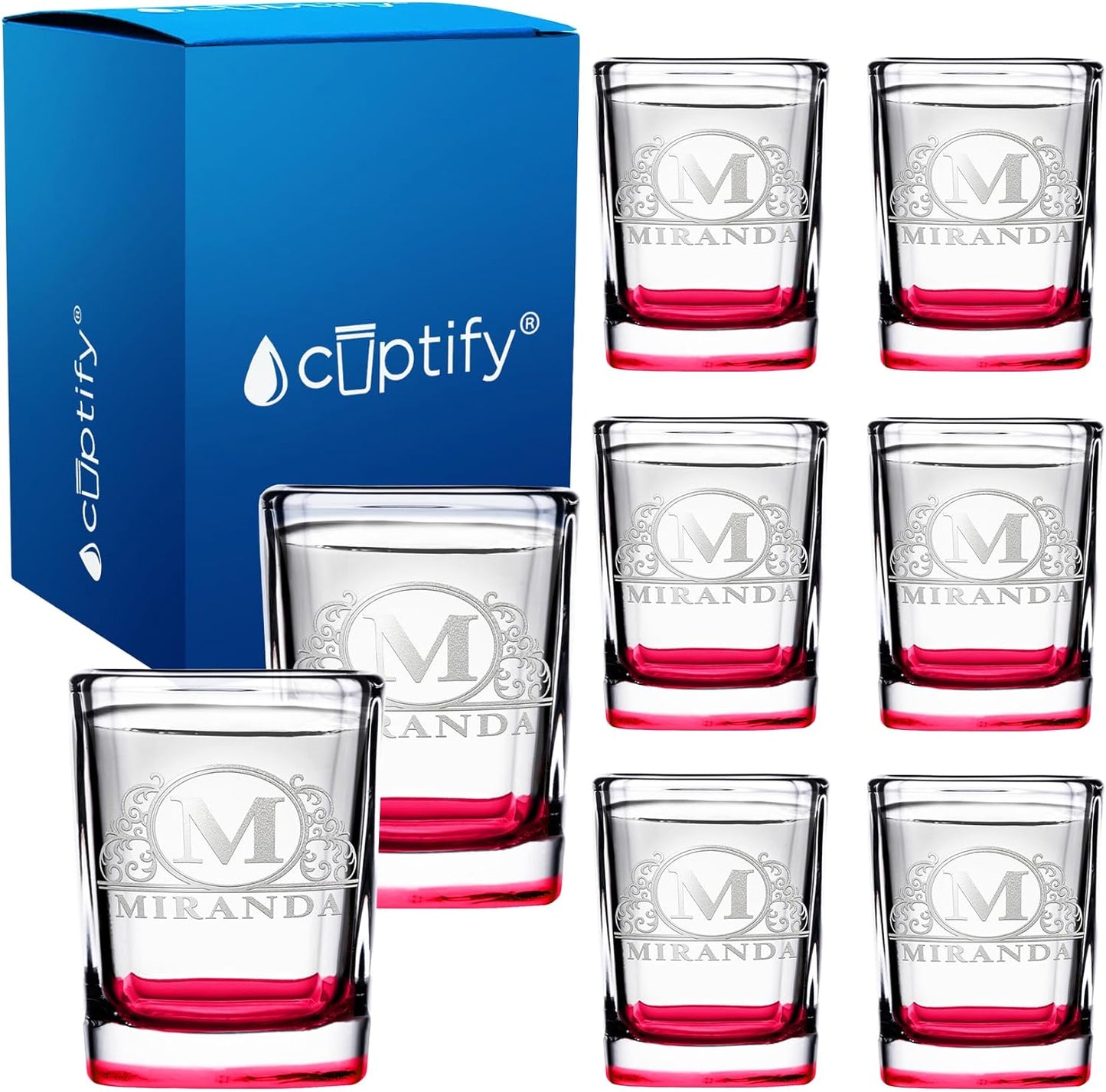 Personalized Square Shot Glasses Set of 8 for Unique Gifts