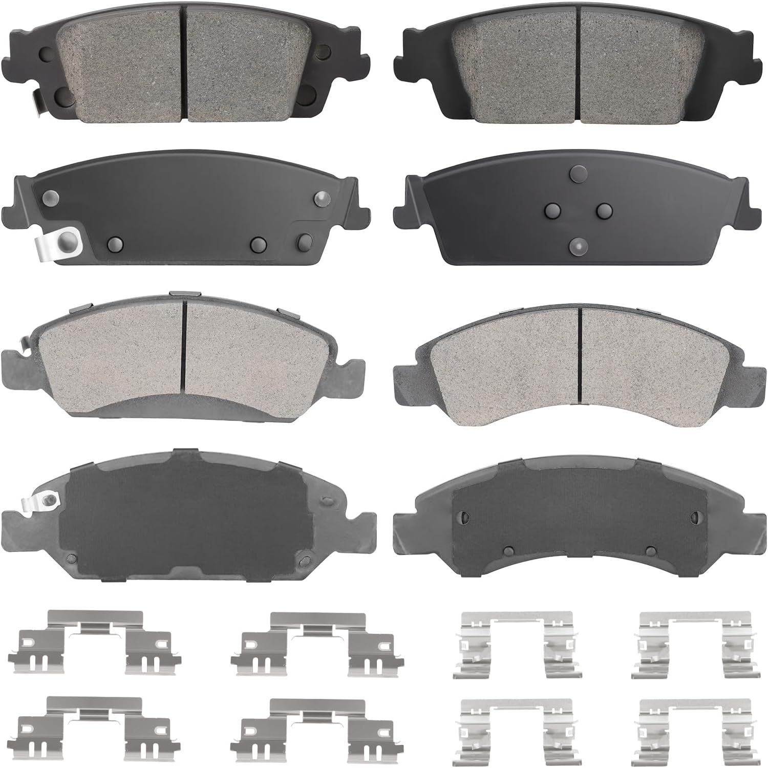 Front Ceramic & Rear Semi-Metallic Brake Pads for Chevy Silverado